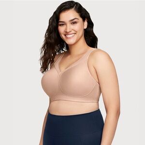 Glamorise MagicLift Seamless Sports Bra Woman 40 DD Cafe Wireless Comfy 1066